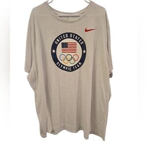 NIKE DRI-FIT MEN'S TEAM USA OLYMPICS TRAINING T-SHIRT. SIZE 4XL IN GREY.